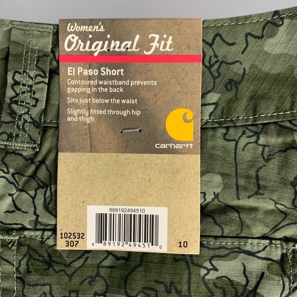 Carhartt Original Fit El Paso Shorts Green Camo - Picture 4 of 11
